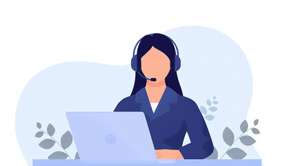 Hotline operator illustration concept.