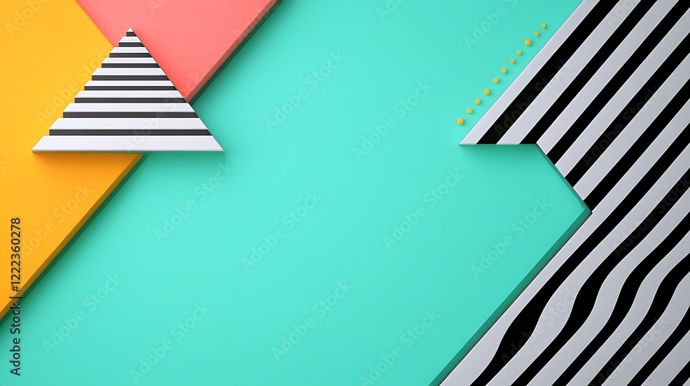 Poster geometric shapes and colorful background for modern design and creative concepts