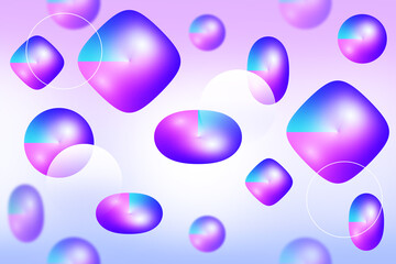 Abstract geometric background gradient soft light pastel blue purple bokeh for Graphic Business hitech technology digital design illustration web template background backdrop desktop wallpaper bubble