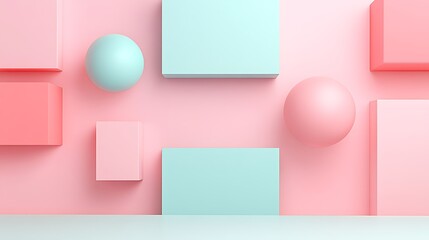 Obraz premium Modern Abstract Composition with Geometric Shapes, Soft Colors and Minimalist Aesthetic for Design Purposes