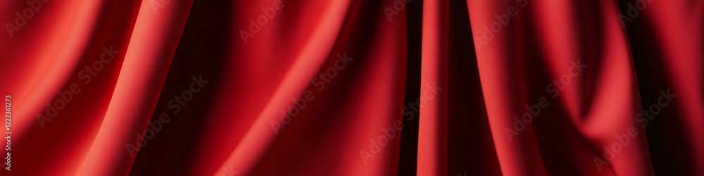 Poster luxurious red velvet drapes with tasseled trim premium theater ambiance for event spaces and digital