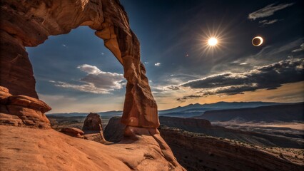 Majestic Solar Eclipse: Architectural Photography of Celestial Alignment