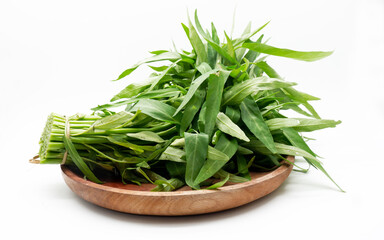 water spinach or kale green or kangkung in Indonesia isolated on white background.
