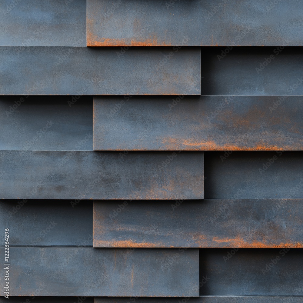 Poster industrial elegance modern metallic texture with reflective surfaces and geometric patterns - contem