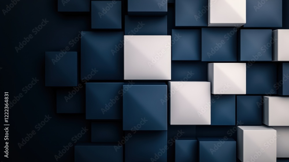 Aufkleber abstract background design with dark and light cubes in 3d arrangement