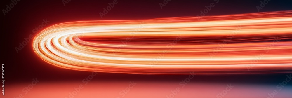 Poster contemporary light trail illuminated energy stream on dark background - dynamic visual design for ma