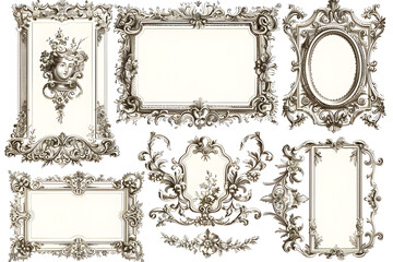 Elegant vintage decorative frames a collection of classic digital graphics