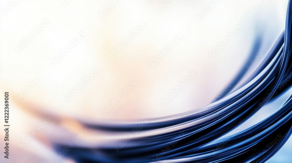 Poster soft flowing lines in abstract composition capturing light and motion elegance