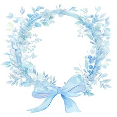 Elegant blue floral wreath illustration