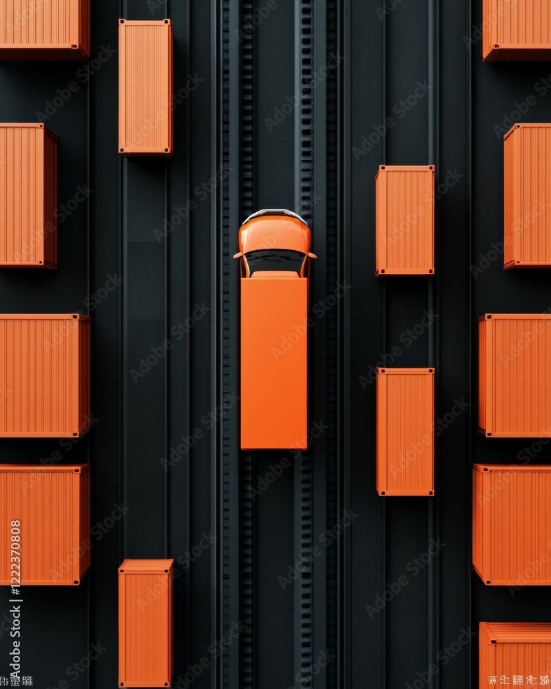 Aufkleber cutting-edge logistics robotic conveyance and automated storage solutions in matte black and bold or