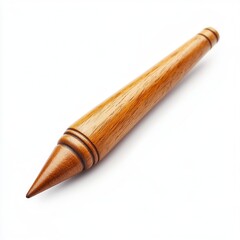 Handcrafted wooden stylus; isolated, studio shot