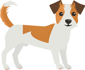 Obraz premium Cartoon dog pets. Jack Russell terrier dog breed. Home funny animals characters with happy muzzles.
