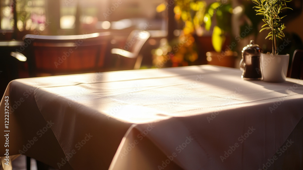 Poster cloth on the table. image is isolated. 3d rendering.