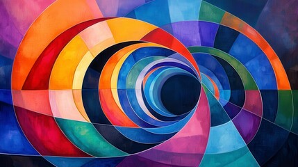 Fototapeta premium Vibrant Abstract Circular Patterns in Bold Colors and Shades