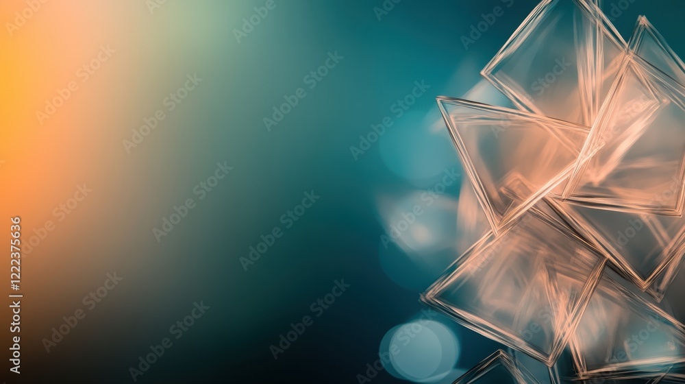 Poster elegant abstract composition with soft light and geometric shapes in harmony