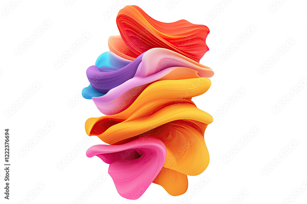 Poster paint stain idea. colorful wave patterns blending in a vibrant and smooth abstract design.