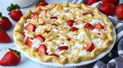 Delicious Strawberry Cottage Cheese Pie Recipe