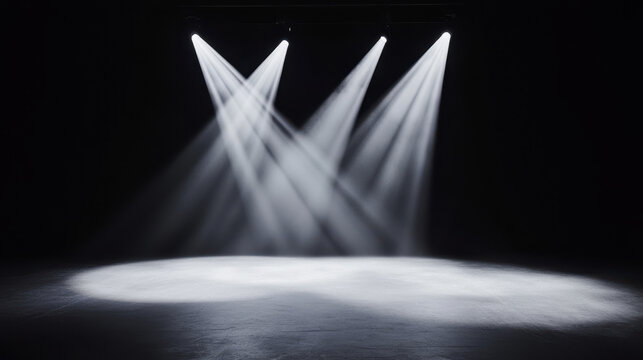 Brit Awards. Bright stage lights illuminating dark performance area, creating dramatic