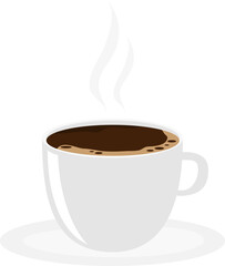 White coffee cup, vintage, hot coffee cup icon. Vector, cartoon illustration. Vector.