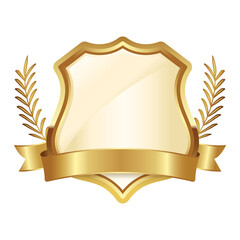gold police medal with ribbon and laurel