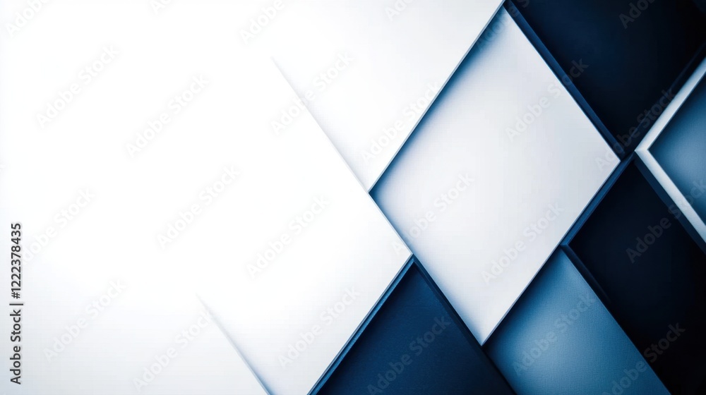 Aufkleber abstract geometric pattern with white and blue shapes creating a modern design