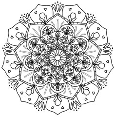 Floral Mandala Clipart. , relaxing and easy mandala art for tattoo design Easy