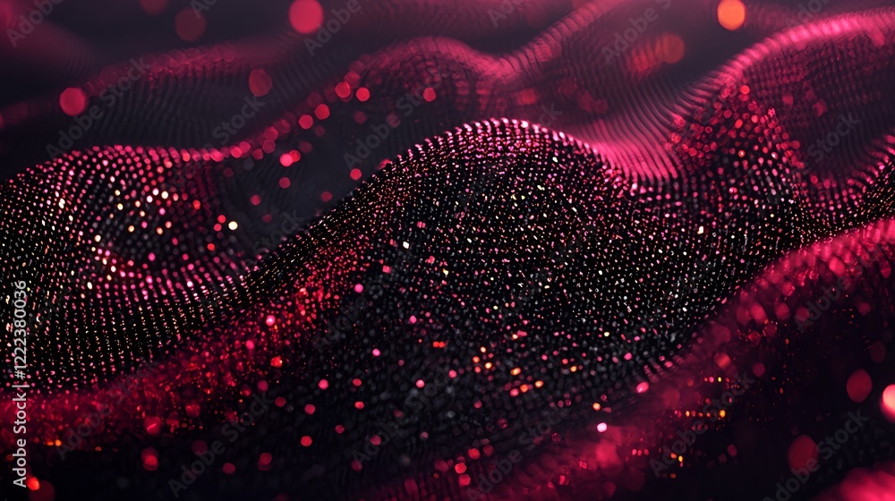 Poster abstract textured background with particles in red and black hues