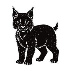 black and white cat vector silhouette
