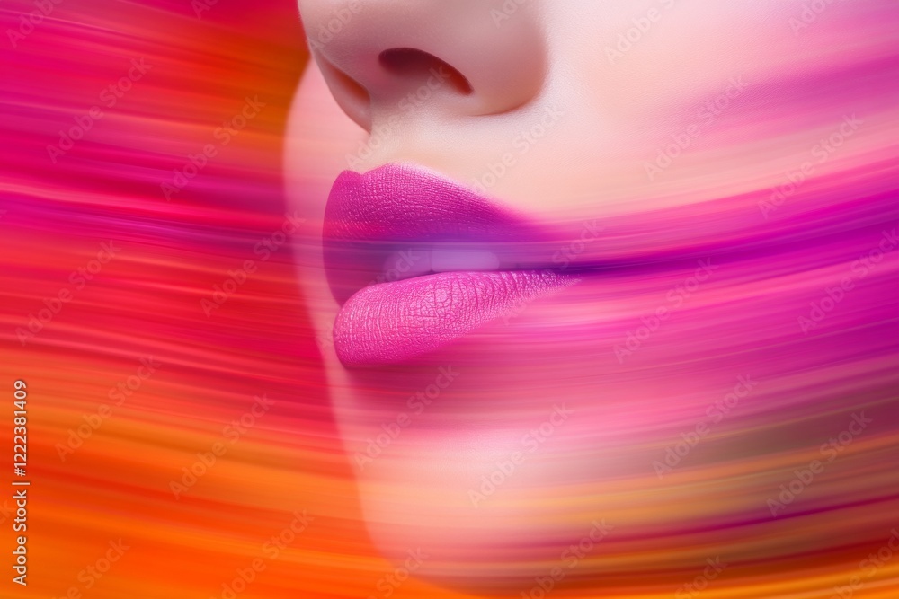 Poster vibrant lip blur dynamic gradient lipstick in motion for fashion editorials and beauty branding - ca