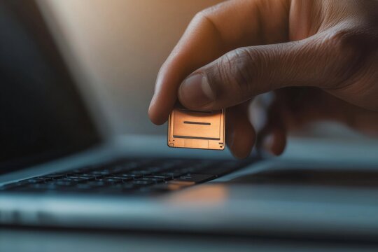 Retro Tech Revival Indian Man Restoring Digital Heritage with 3.5-inch Floppy Disk and USB Drive on Minimalist Desk - Resilient Data Recovery and Legacy Media Solutions