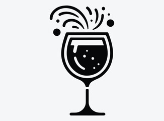 Wine Glass Silhouette Vector