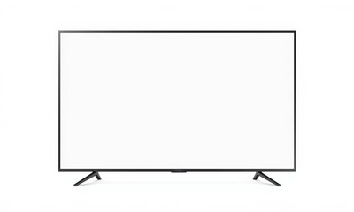 modern television mockup with blank screen, ideal for showcasing designs or advertisements. sleek black frame and minimalist design enhance any presentation