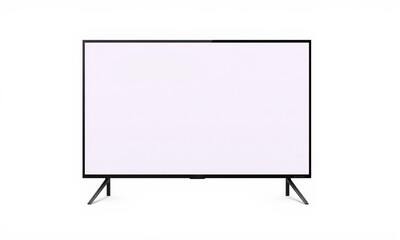 modern television mockup with blank screen, ideal for showcasing designs or advertisements. sleek black frame and stand enhance its contemporary look