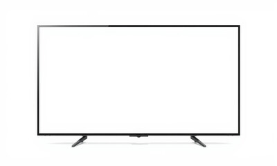 Naklejka premium modern television mockup with sleek design and blank screen, perfect for showcasing content or advertisements. Ideal for digital presentations and marketing