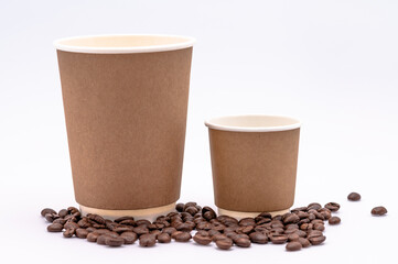 Close-up of a compostable coffee cup, Take Away Coffee Cup, PAPER COFFEE CUPS-Stock photo of a paper coffee cup.