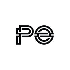 PO monogram logo design letter text name symbol monochrome logotype alphabet character simple logo