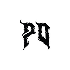 PO monogram logo design letter text name symbol monochrome logotype alphabet character simple logo