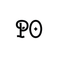 PO monogram logo design letter text name symbol monochrome logotype alphabet character simple logo