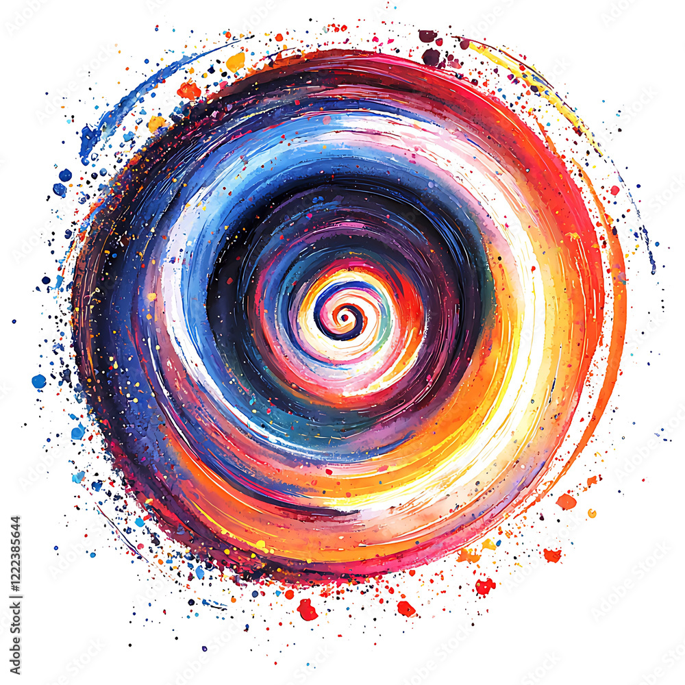 Poster dynamic swirling colors abstract art digital design vibrant environment circular viewpoint colorful 