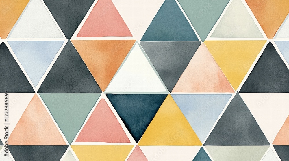 Aufkleber seamless geometric pattern with colorful triangles and shapes