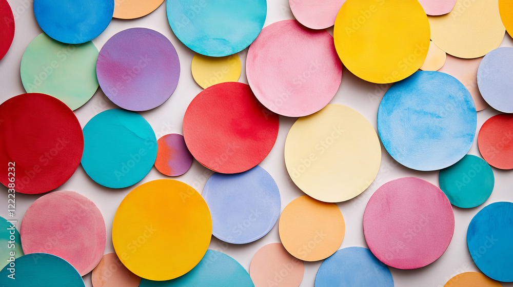 Poster abstract vector background with color rainbow circles