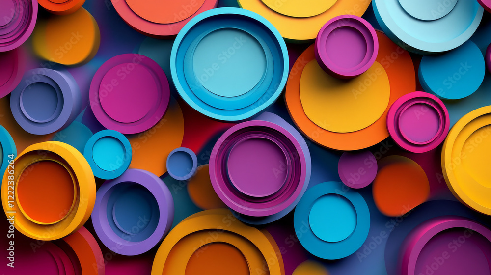 Poster abstract vector background with color rainbow circles