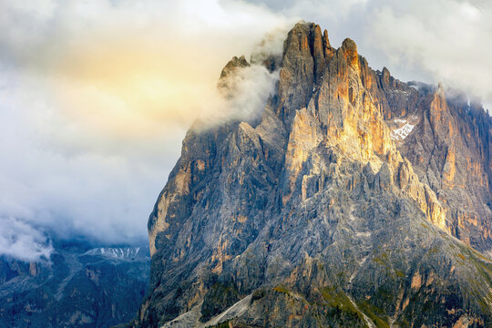 Sasso Lungo mount, Alpe di Siusi, Dolomites, Italy