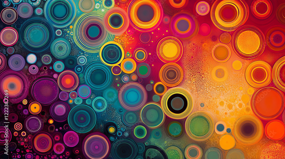 Poster abstract vector background with color rainbow circles