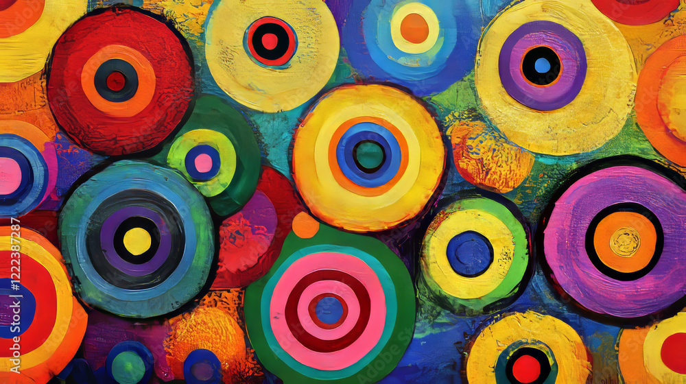 Poster abstract vector background with color rainbow circles