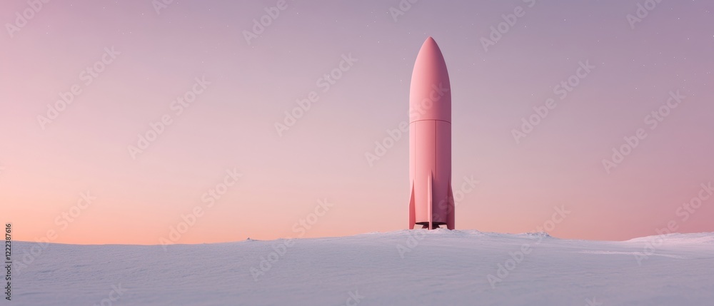 Aufkleber futuristic rocket in twilight snow sleek metallic design for space exploration and adventure tourism