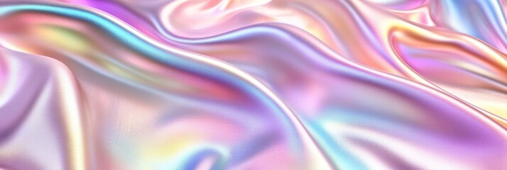 Obraz premium Delicate silk like fabric reflects light, showcasing beautiful pastel colors in flowing waves