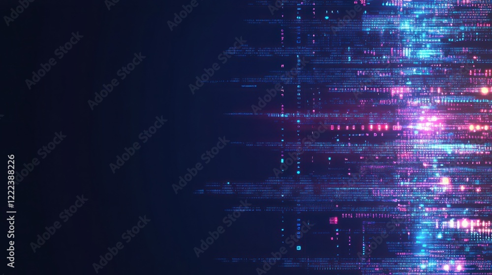 Aufkleber colorful light patterns flow beautifully across a dark background, creating an abstract digital artw