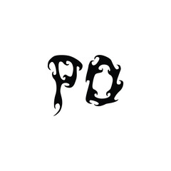 PO monogram logo design letter text name symbol monochrome logotype alphabet character simple logo
