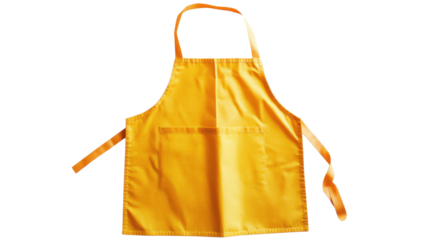 Yellow rainbow kitchen apron on transparent background